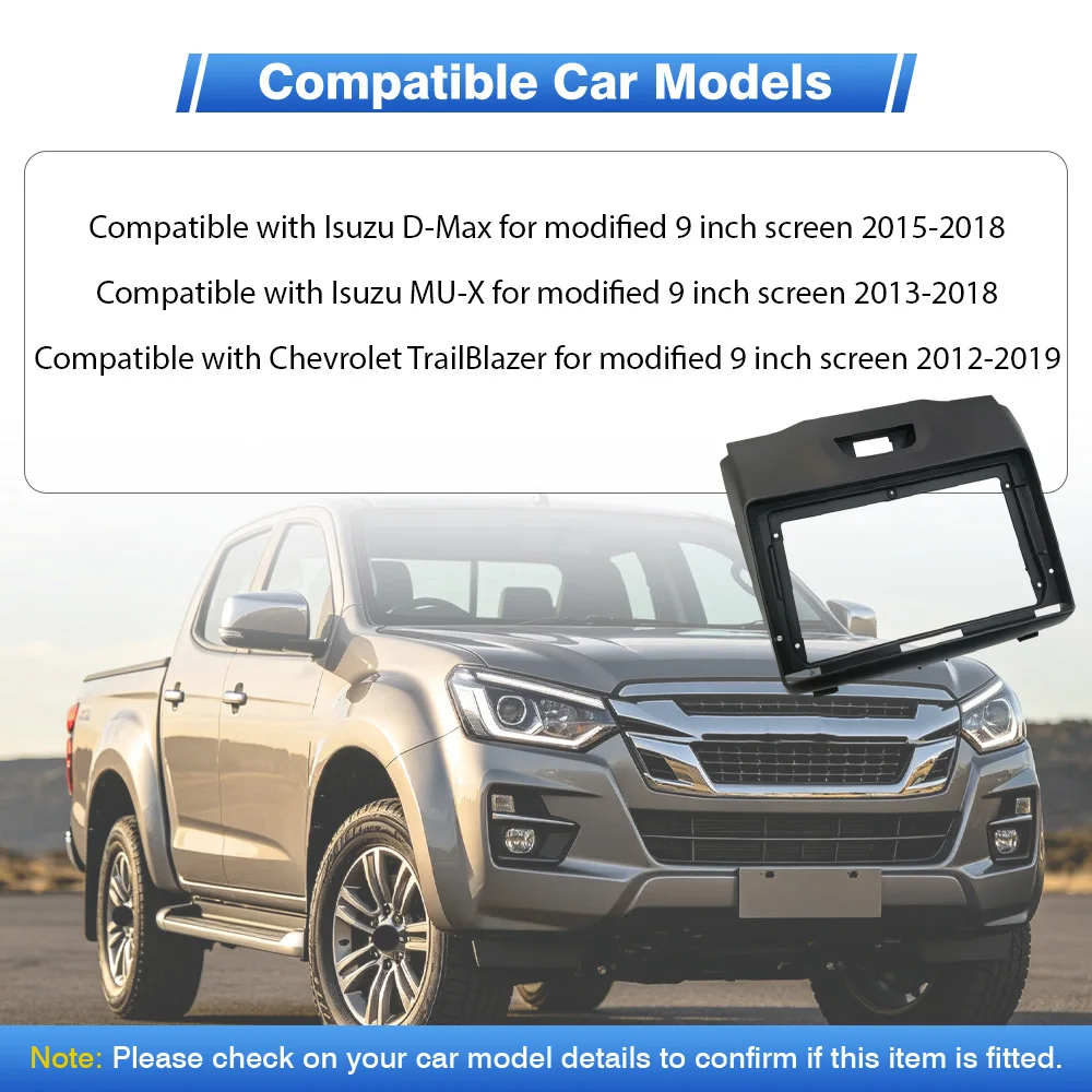 For Isuzu D-Max /MU-X 2015 2016 2017 2018 2 DIN 9 Inch Car Radio Fascia Stereo Adapter Android Audio DVD  Dash Fitting Panel
