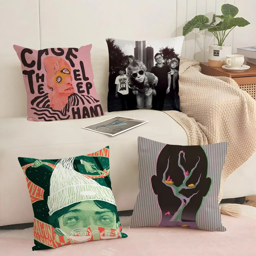 C-Cage the E-Elephant Cushion Cover Silky Short Plush with Invisible Zipper Dustproof Sofa Pillow Cover for Home Decor