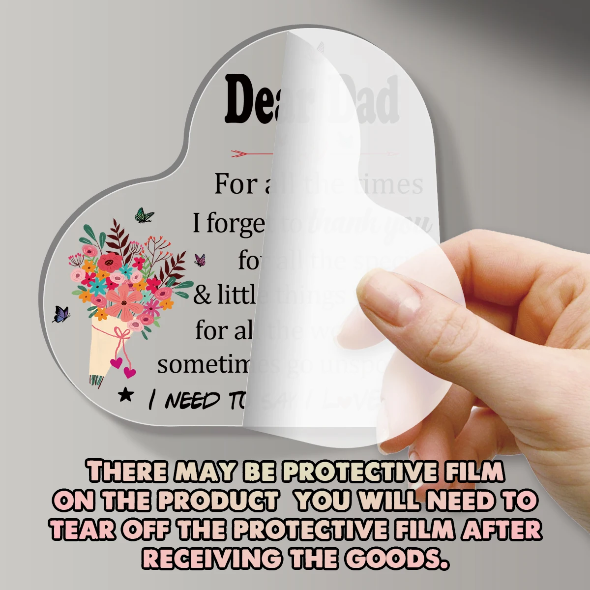 لافتة مكتب قلب أكريليك ، لافتة لديكور الطاولة ، هدايا عيد الأب ، الابن ، الابنة ، تذكار ، ثقالة الورق ، هدايا عيد ميلاد للأب ، جديدة #3