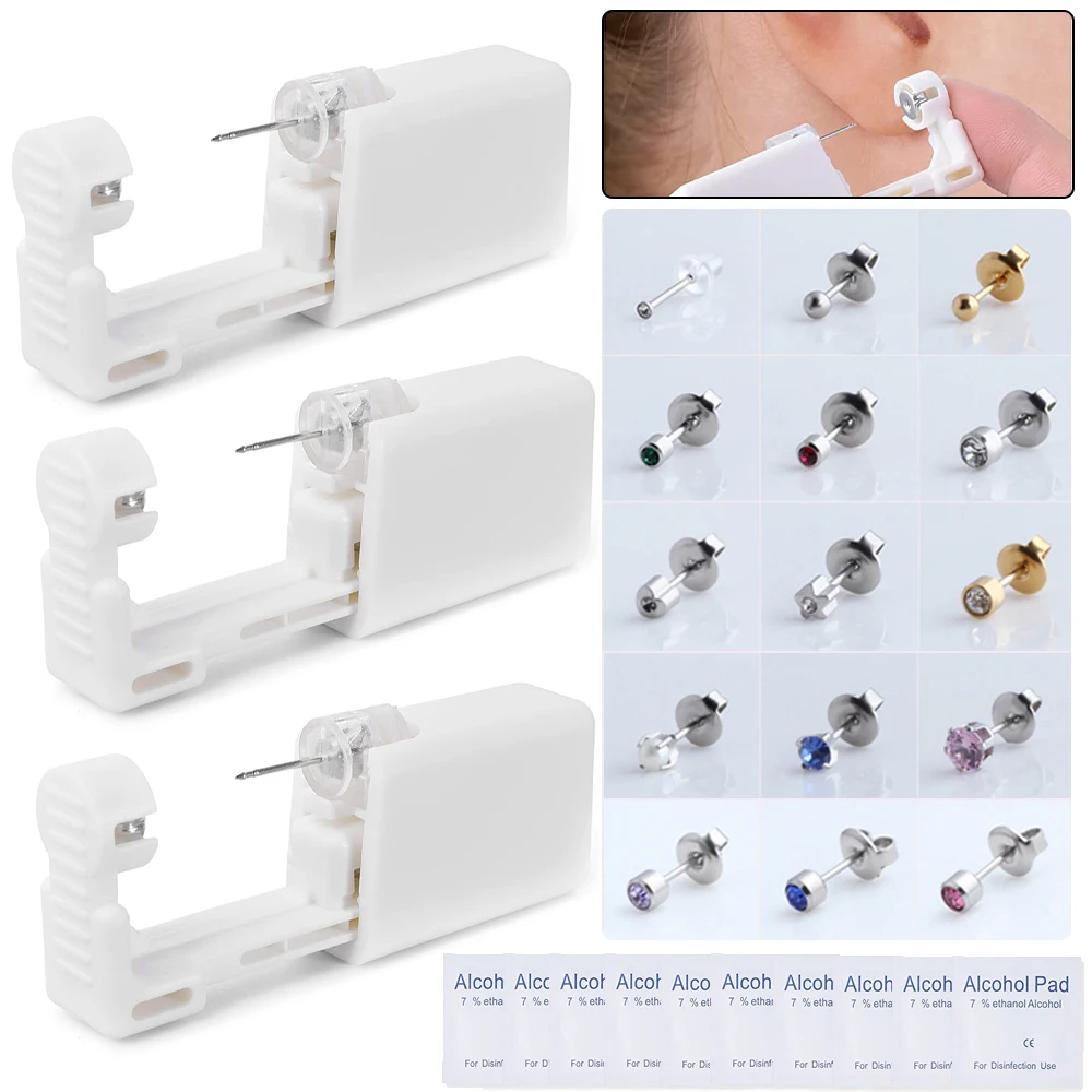 

Disposable Piercing Gun Sterile Ear Piercing Unit Cartilage Tragus Helix Piercing Tools No Pain Piercer Machine Kit DIY Jewelrys