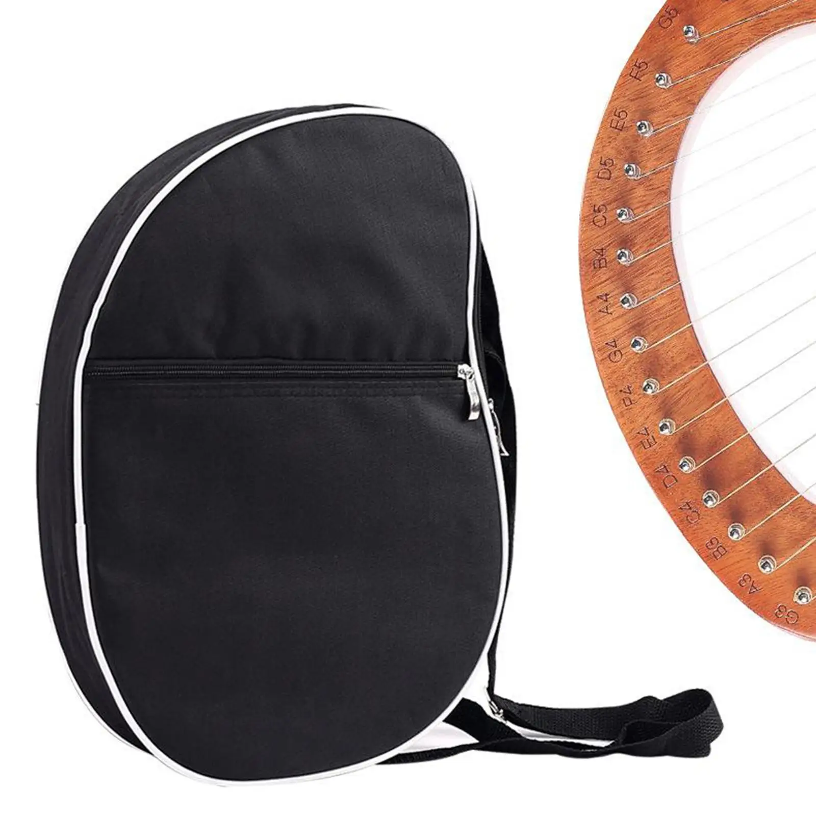 Simple Waterproof Padded Lyre Storage Carrying Bag Case Zipper 10 16 19