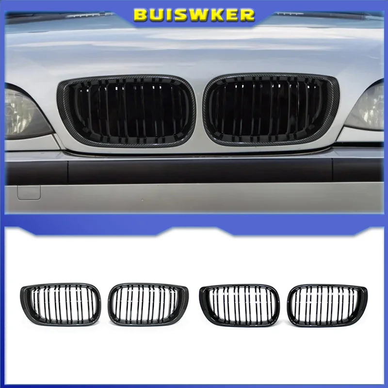 

For BMW 3 Series E46 4 Door 2002-2005 Front Kidney Grill Gloss Black Double Slat Hood Grille Racing Grills Car exterior parts
