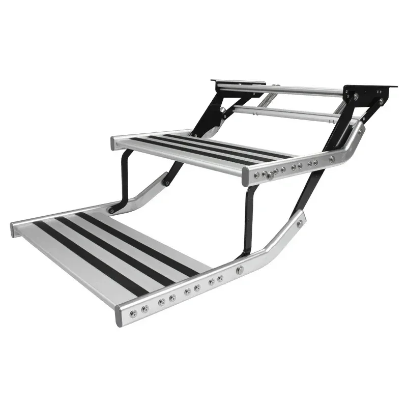

{ HEYRV } Anti-slip High Strength Manual Pull Out Steps Aluminum Motoome Accessories Double Caravan Step