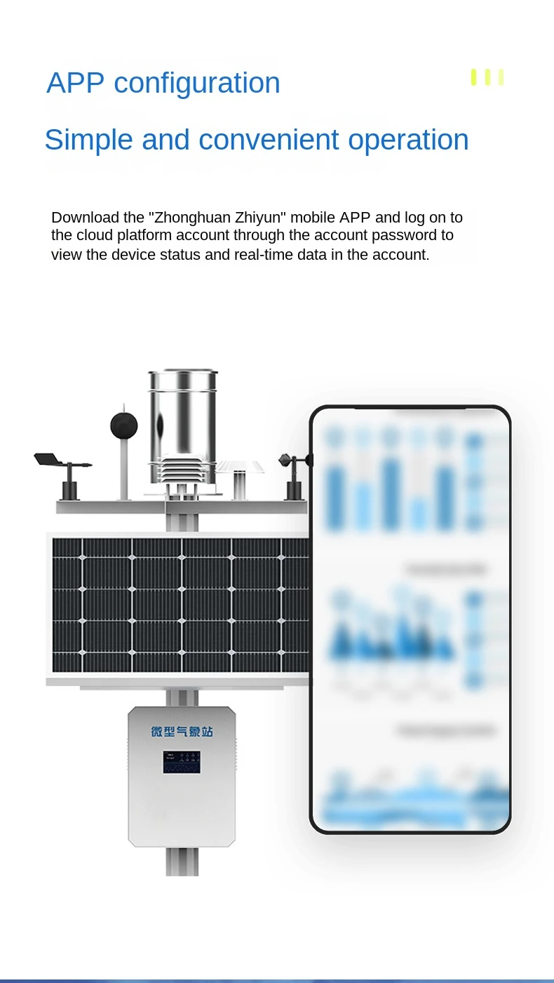 Micro Weather Station Wind Speed Soil Temperature and Humidity Outdoor Environment Monitoring Park Building Solar Rain and Snow