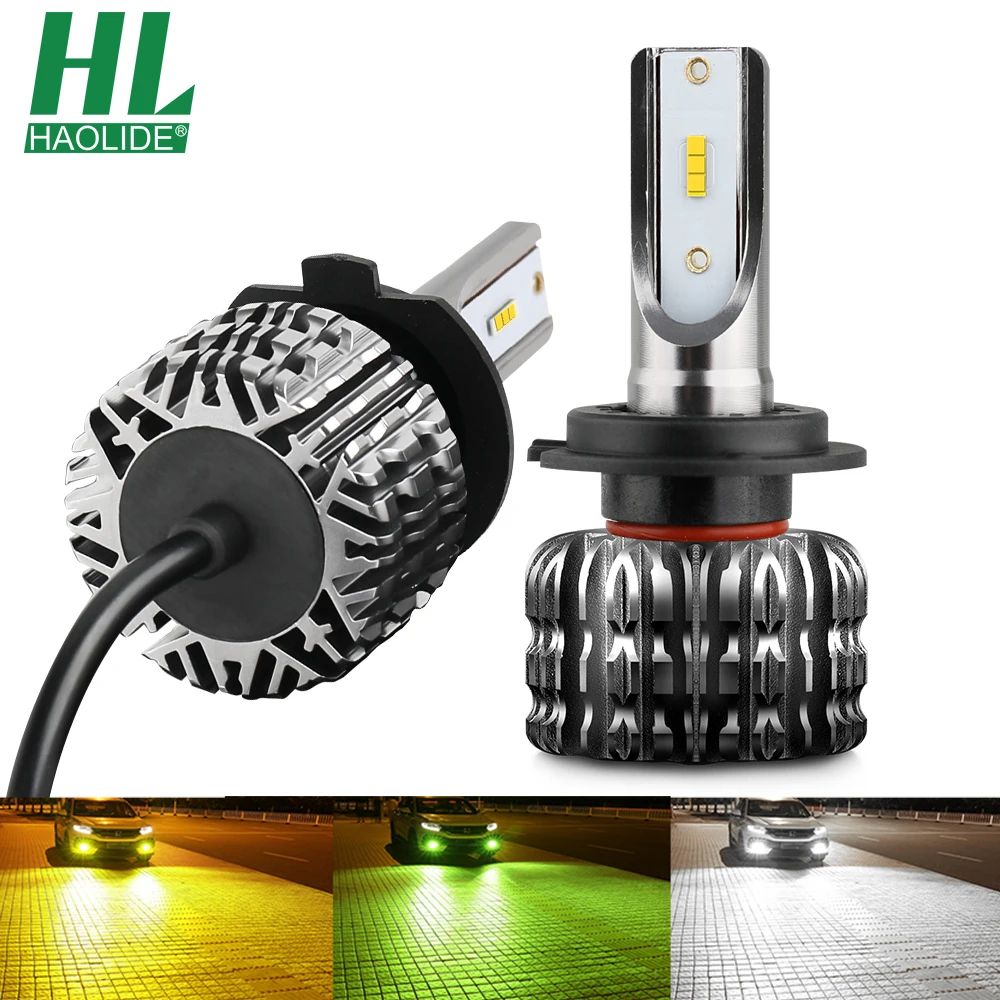 

HAOLIDE H1 H7 Led Car Headlight Bulbs 16000LM Super Bright White Yellow Ice Blue H4 H11 H3 H27 9005 HB3 9006 HB4 Auto Fog Light