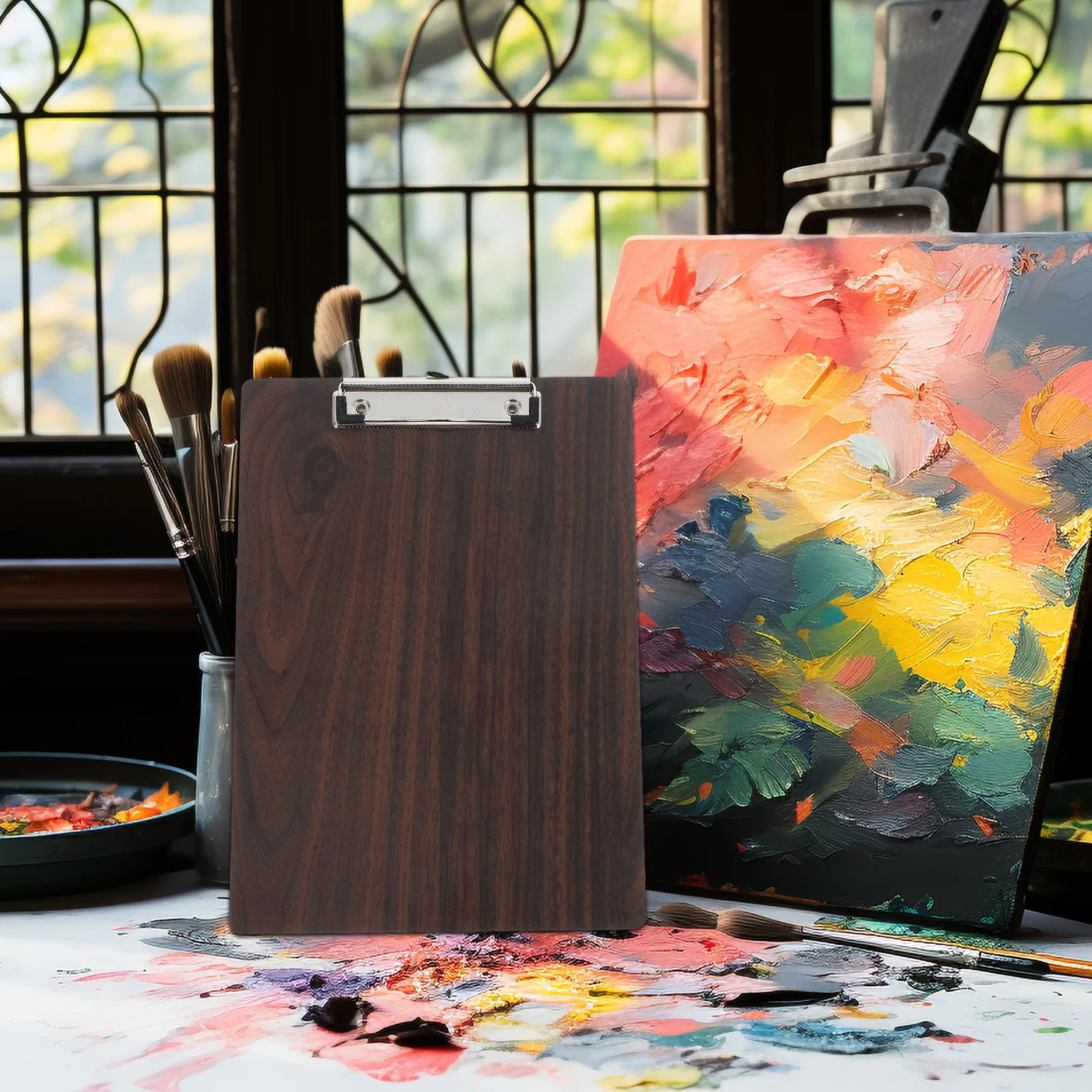 

Wooden Clipboard For A4 Paper Portable Lightweight Writing Board With Strong Metal Clip Smooth Walnut Surface Ideal For