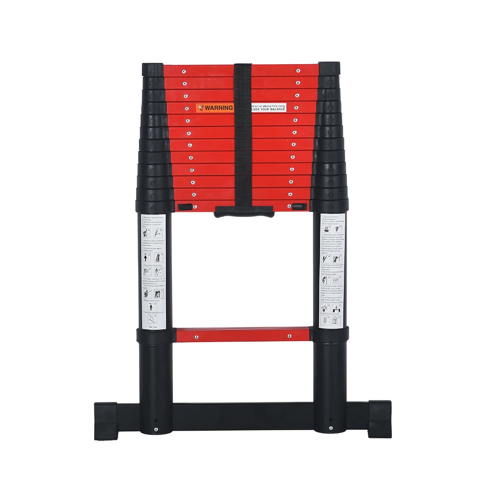 Portable 12.5FT Aluminum Telescopic Extension Ladder Soft Close Design Multi-Purpose Extendable Household Daily Ladder