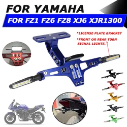For Yamaha FZ6 Fazer FZ1 FZ8 XJ6 XJR1300 Motorcycle Accessories Rear License Plate Holder Bracket LED Fender Turn Signal Lights