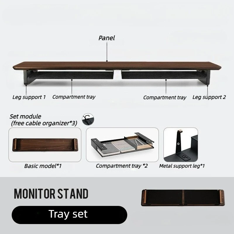 Modular Z3 Monitor Riser Stand Office Wooden Computer Storage Rack Minimalist Monitors Riser Holder Monitor Organizer Supplies
