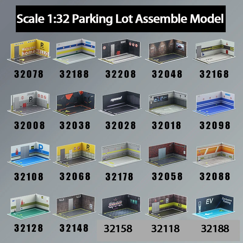 

Scale 1:32 Miniature Simulation Parking Lot Assemble Model PVC Materials For Diy Building Market Car Model Scene Layout Diorama