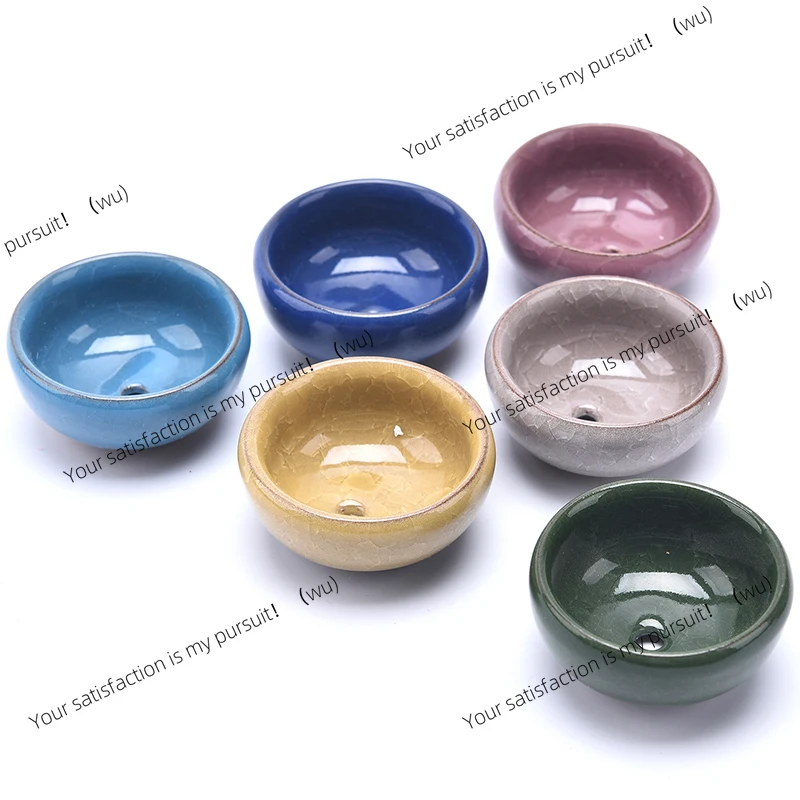 Cute Ice Crack Glazed Flower Ceramic Succulent Plant Pot Mini Flower Pot Home Office Decoration