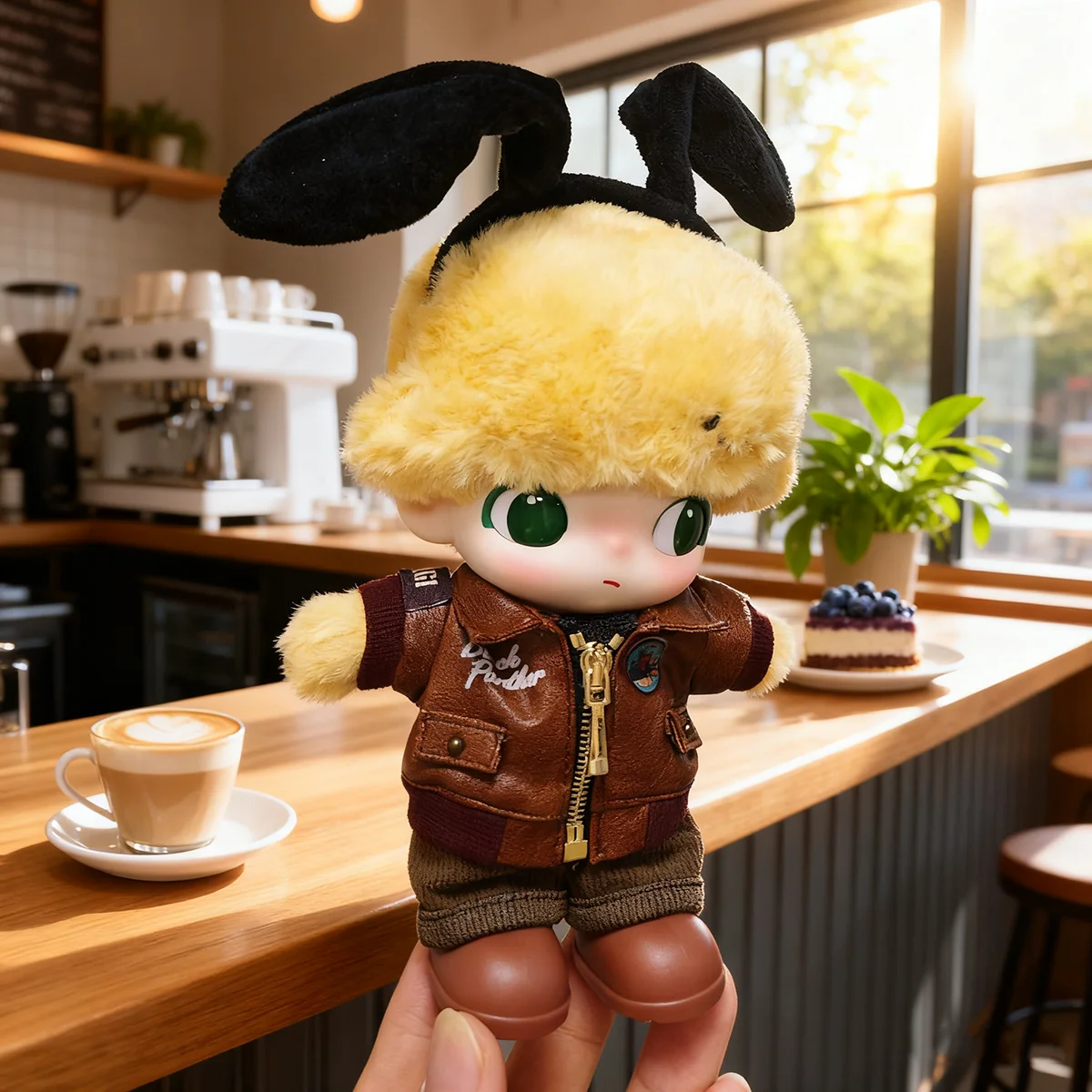 

[No Doll] Brown Retro Flying Jacket Fashion Doll Clothes for Dimoo Doll Fashion Clothes Set Accessories Gift