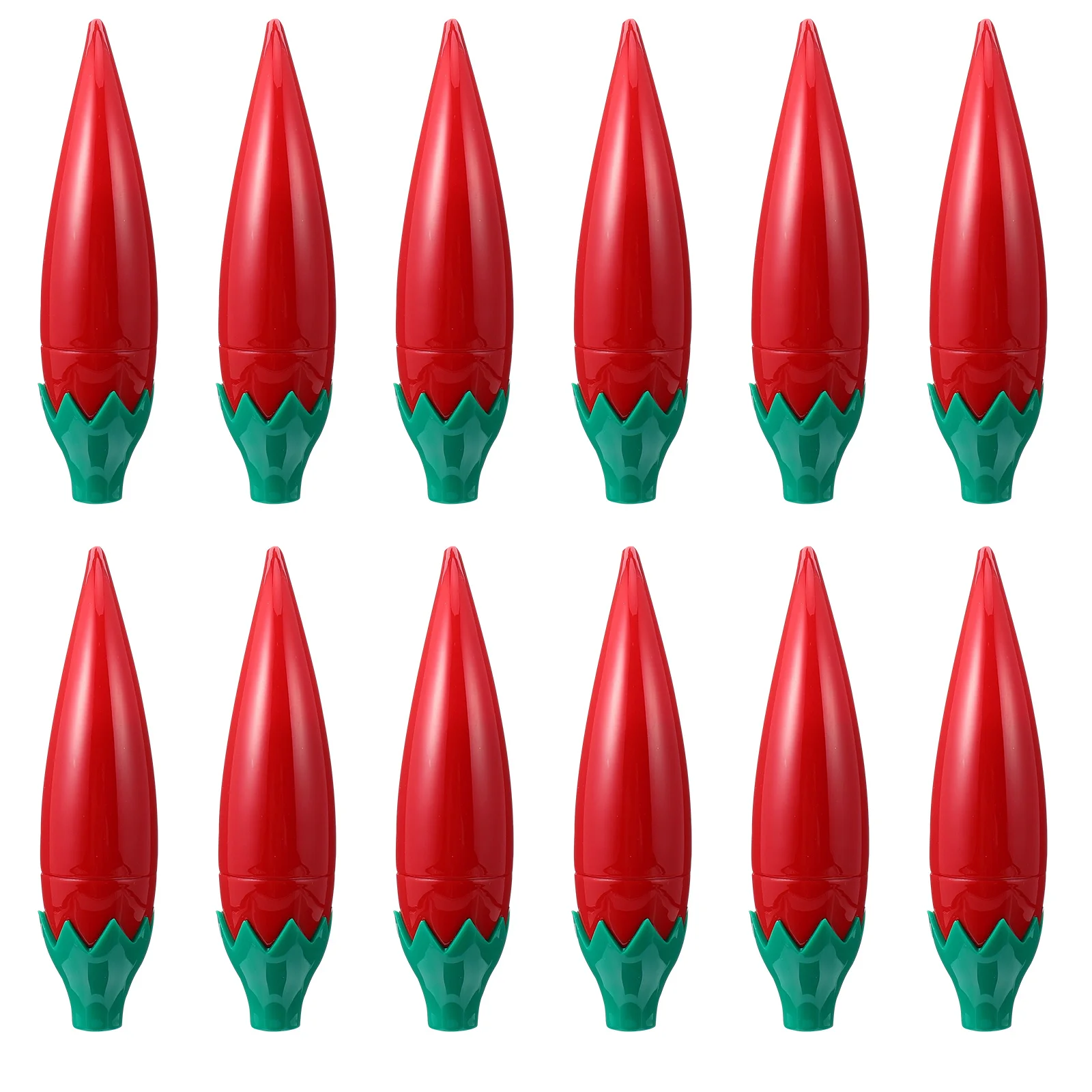 12 pezzi fai da te tubo per lucidalabbra mini contenitore vuoto per rossetto bottiglia di balsamo per labbra riutilizzabile in plastica forma creativa per divertimento in viaggio rosso