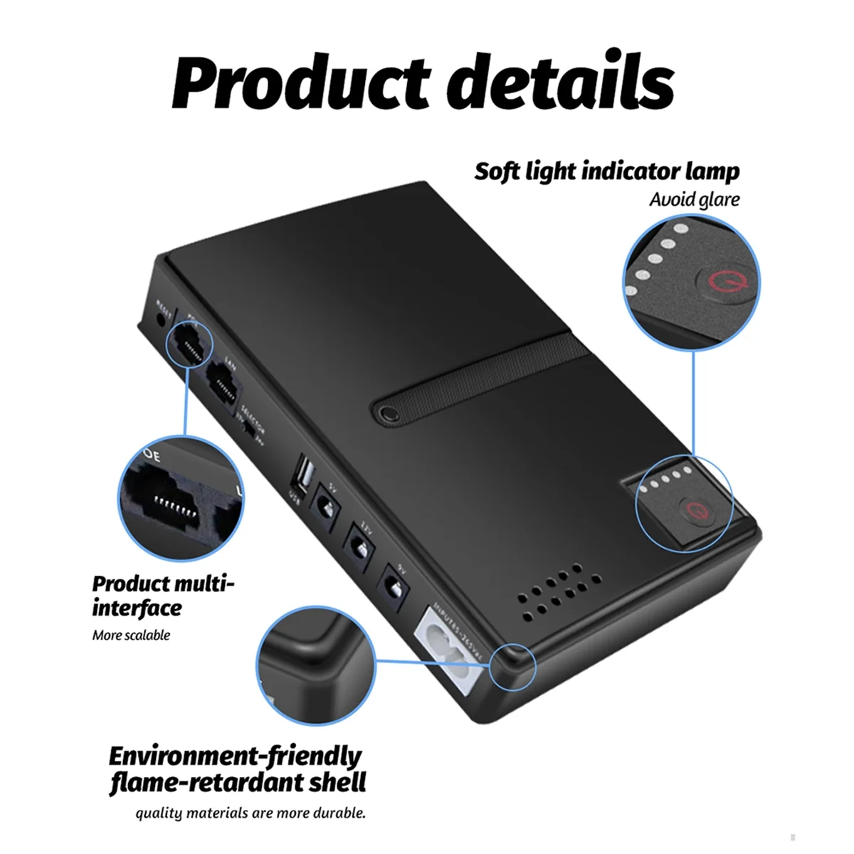 ABIY-جديد بدون بطارية UPS جهاز توجيه إمداد الطاقة غير المنقطعة DC1018L راوتر 5V9V12V مراقبة المودم البصري احتياطية EU-PLUG