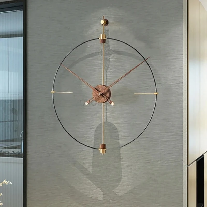 American Metal Silent Wall Clock Restaurant Furniture Wall Hanging Clock Living Room Decorative Wall Clock f