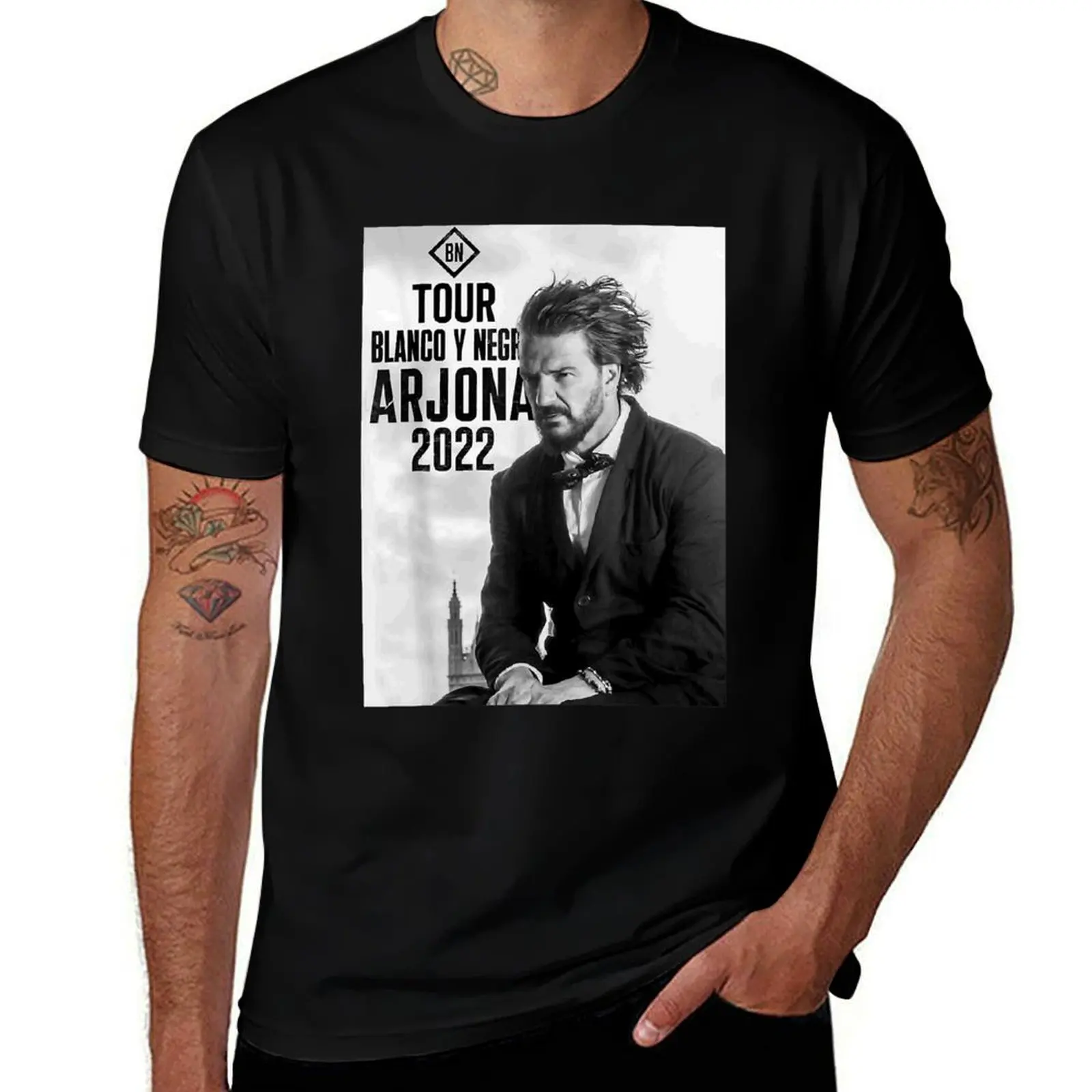 Ricardo Arjona Blancos y Negro Tour T-Shirt man t shirt designer t shirt for man t shirts for man cotton T-shirt
