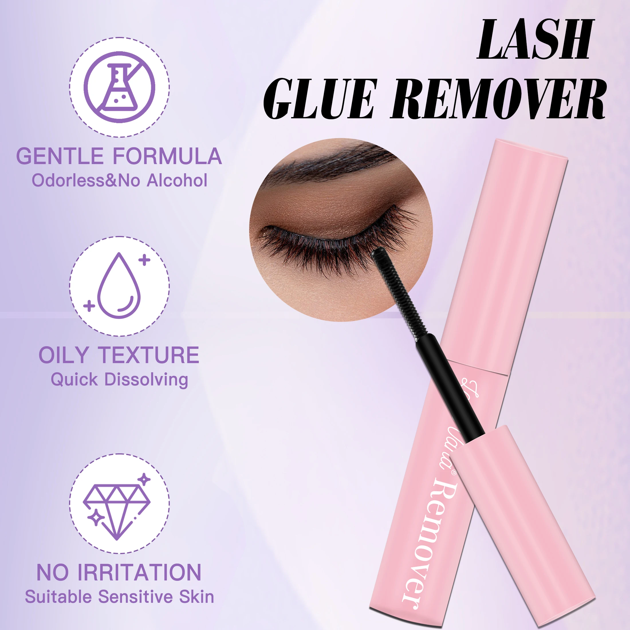 أداة مكياج غراء تمديد الرموش 2 في 1 مجموعة لاصقة طويلة الأمد مع ملاقط وفرشاة لمجموعات الرموش ذاتية الصنع #4