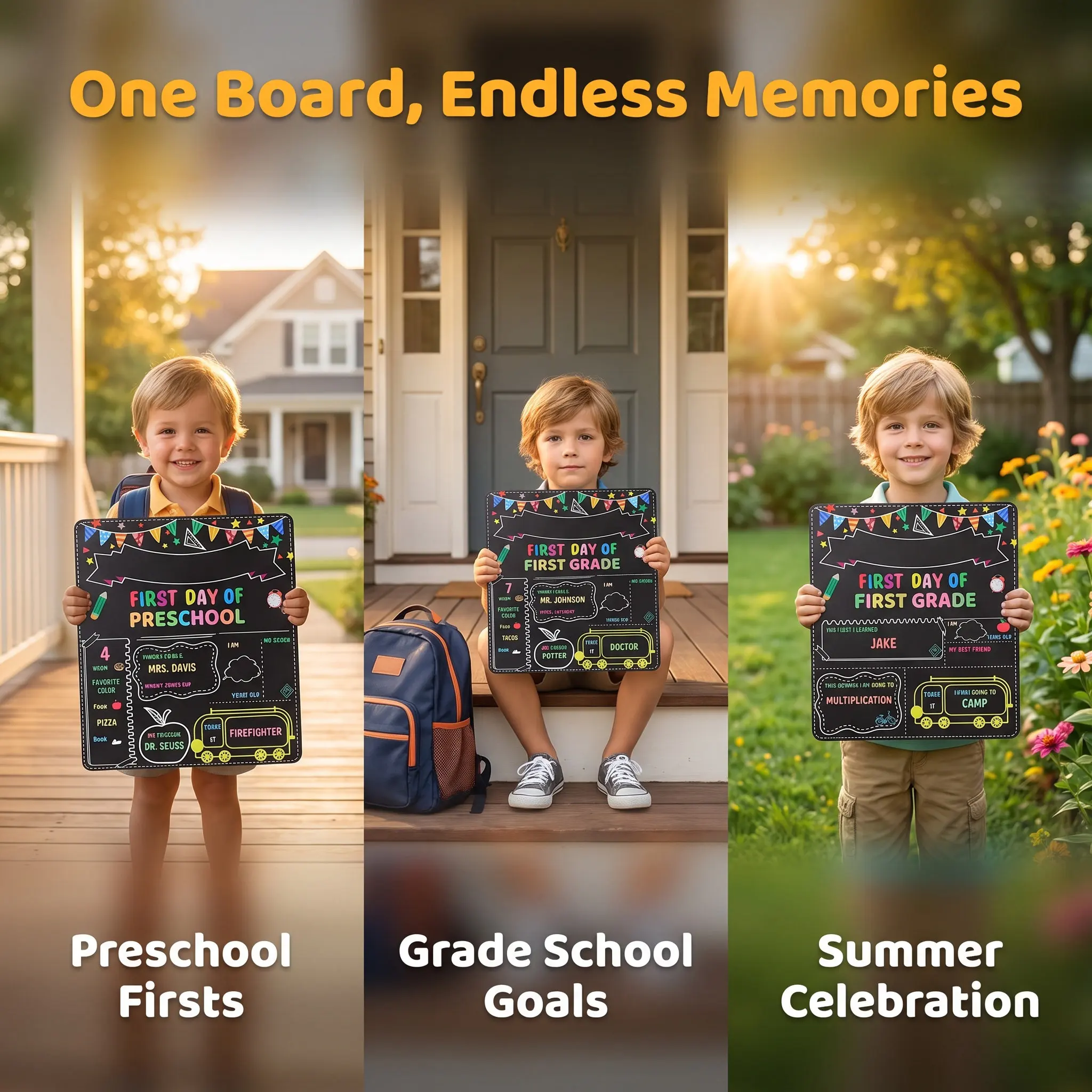 2 Pcs Elementary First Chalkboard Supplies Sign School Back to for Double Sided Small