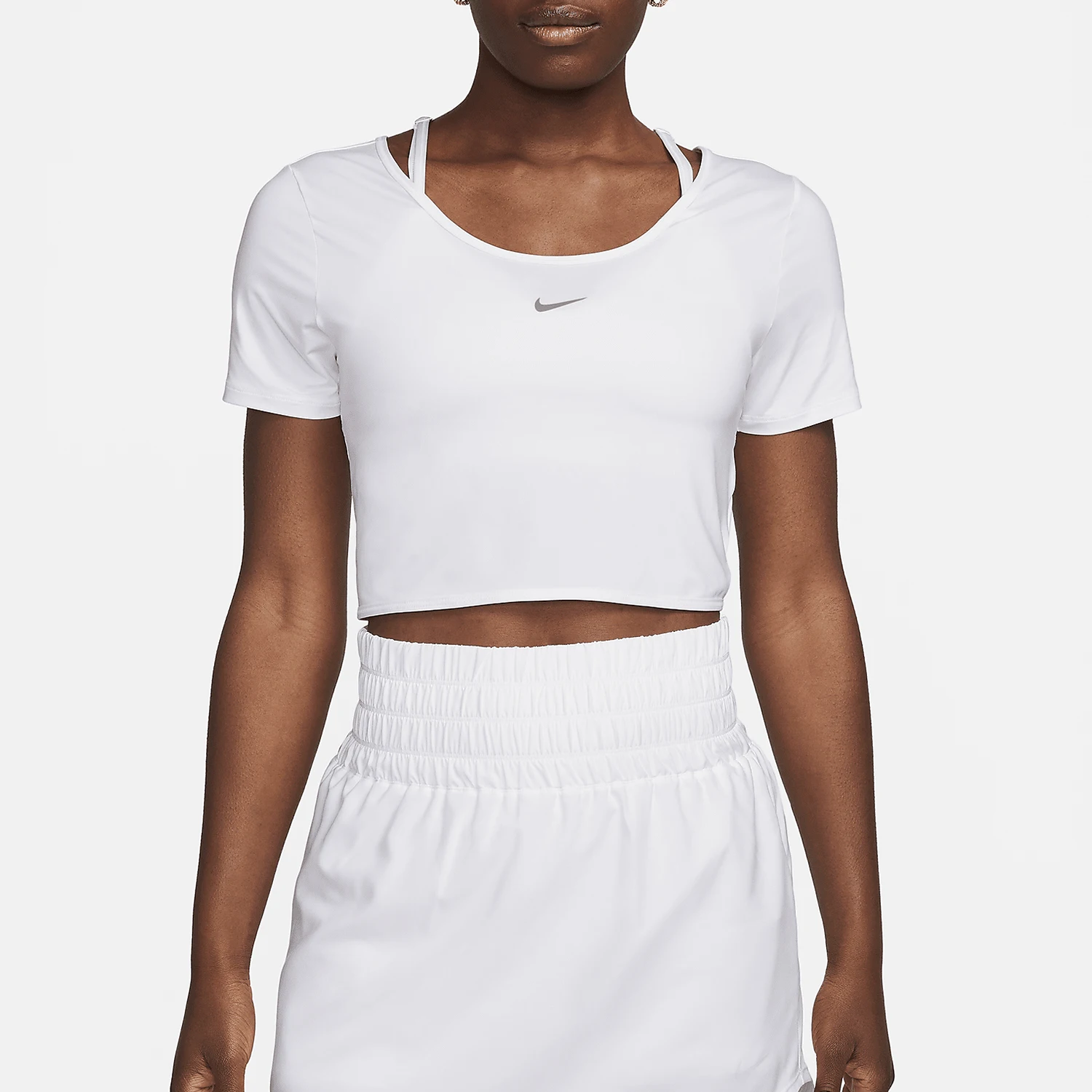 

Оригинальный летний женский укороченный топ Nike с узлом FN2852-100