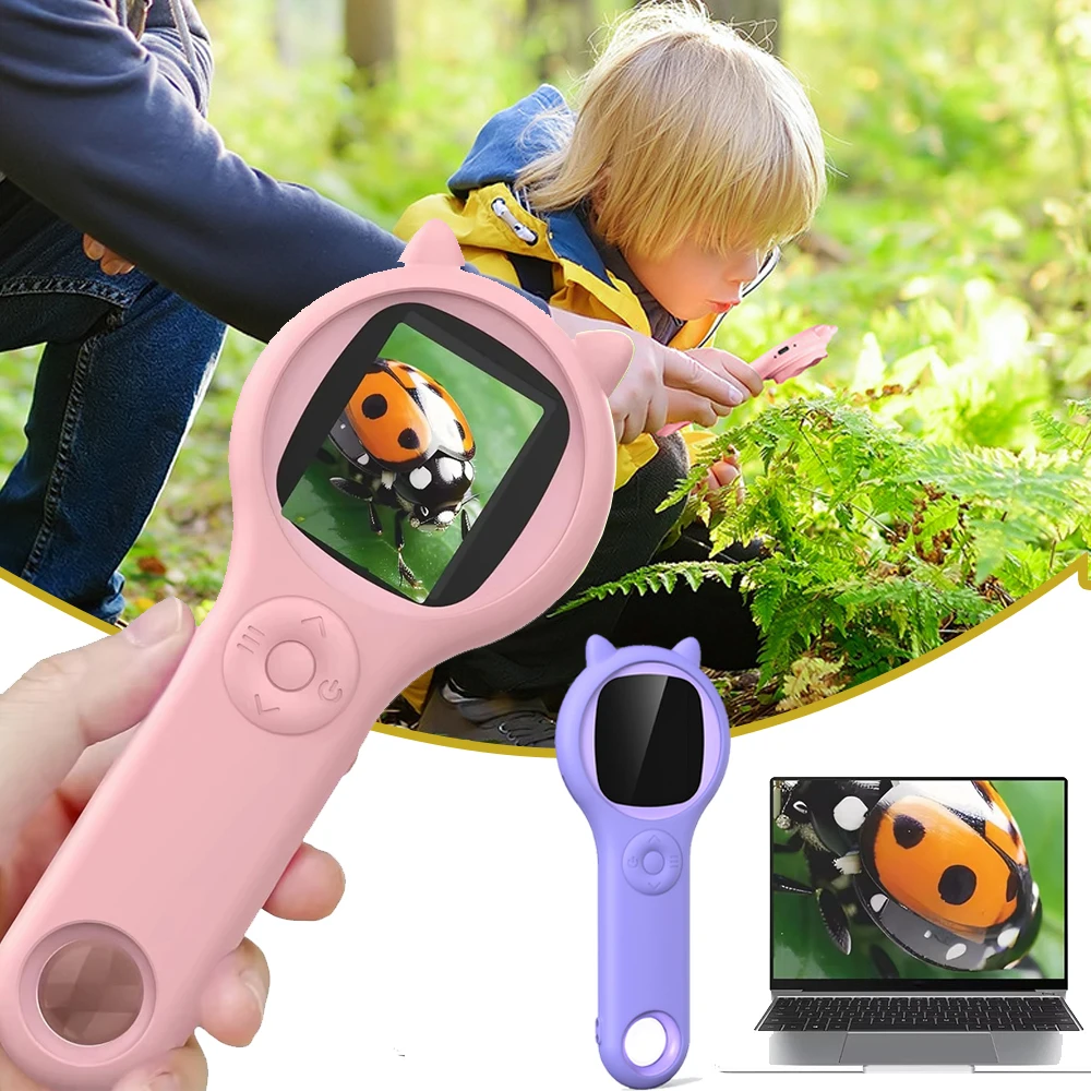 500x Children's Electronic Microscope Handheld Magnifying Digital Microscope With Photo And Video Function Kids Educational Toys