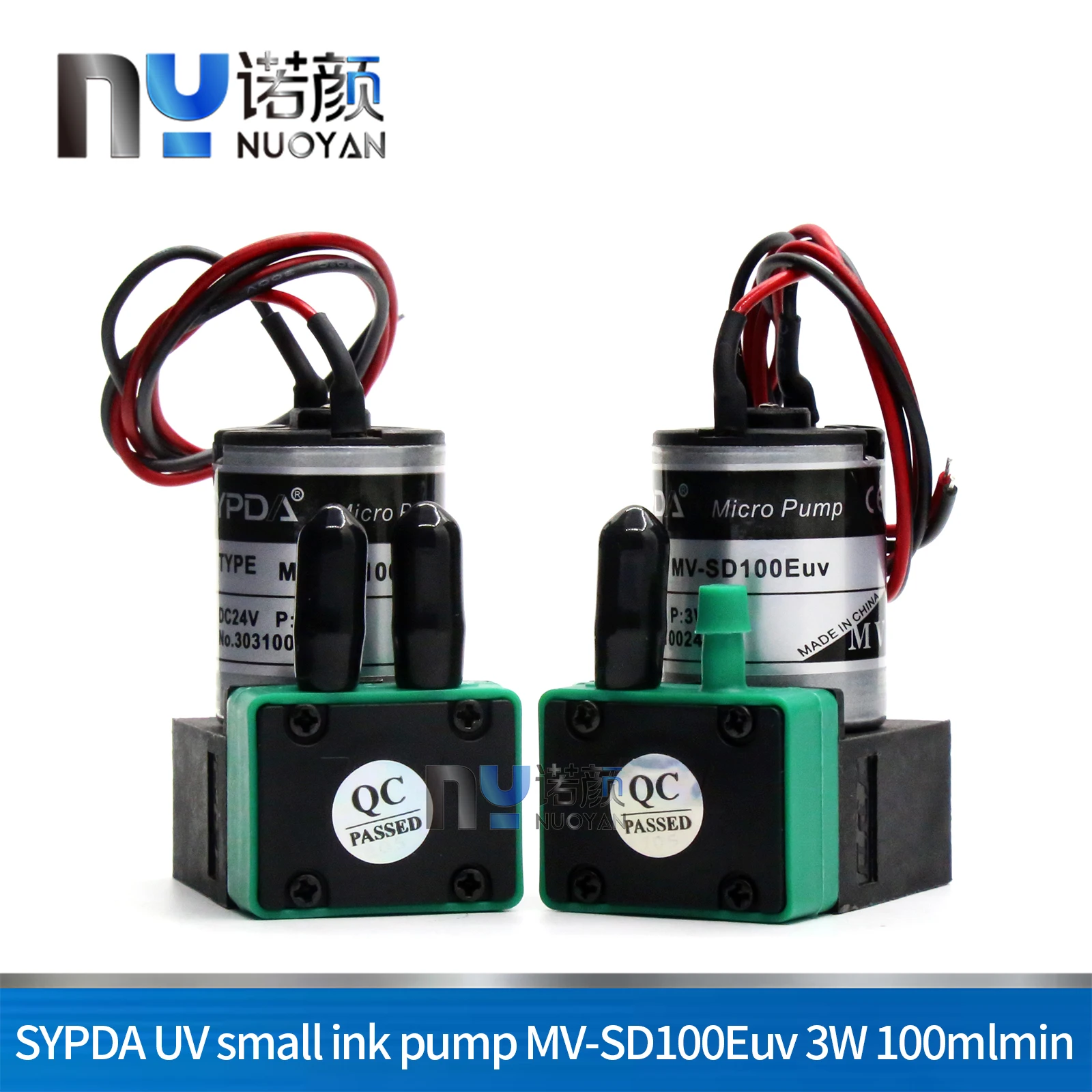 

SYPDA Small Solvent Ink Pump for Inkjet Printer DC24V 3W 100ML/min Diaphragm Pump MV-SD100E Liquid Pump