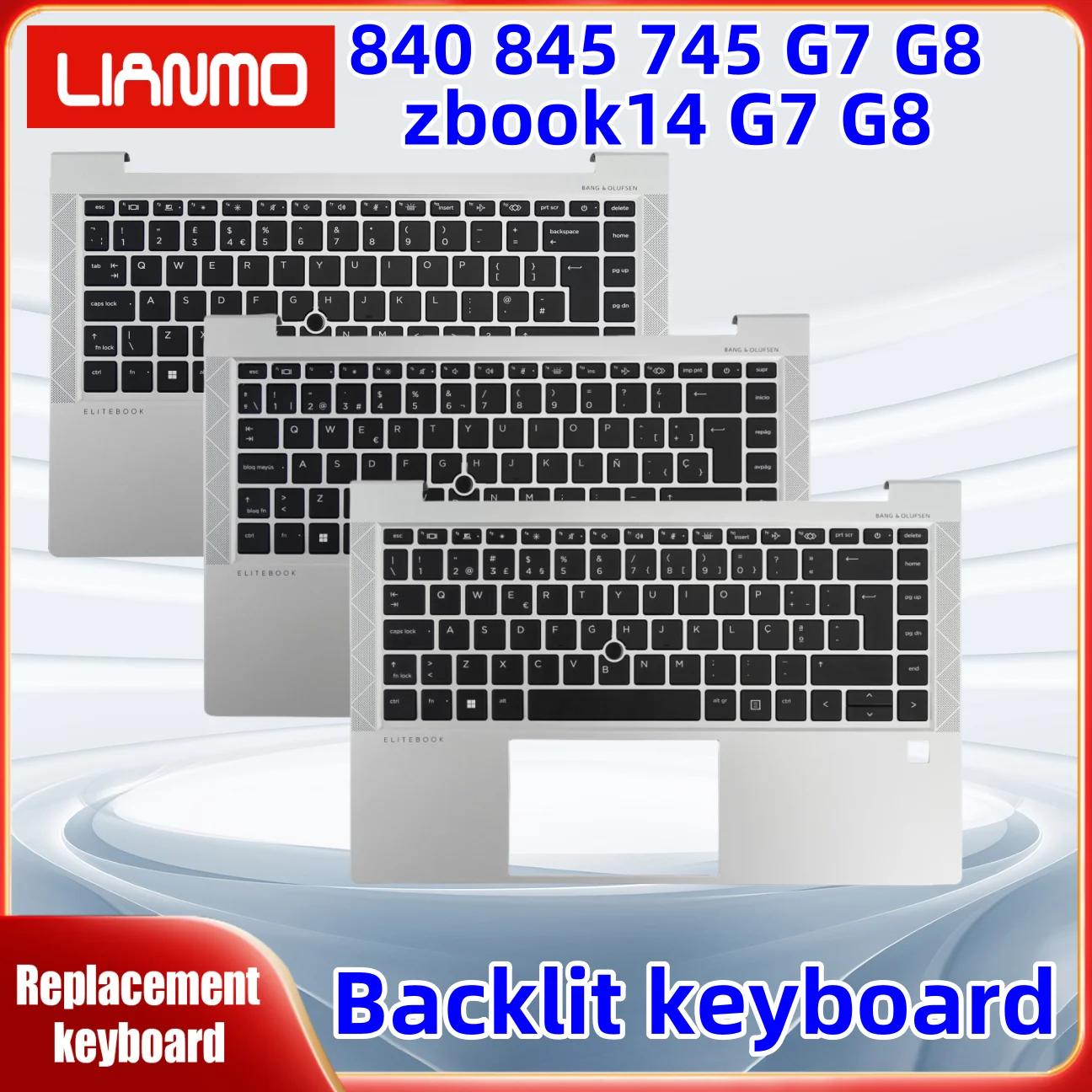 Teclado para Portátil HP 840 G7 G8 845 G7 G8 745 G7 G8 zbook14, Versiones en Español Latino, Rumano, Suizo, Búlgaro, Griego, Belga, Nórdico y Danés