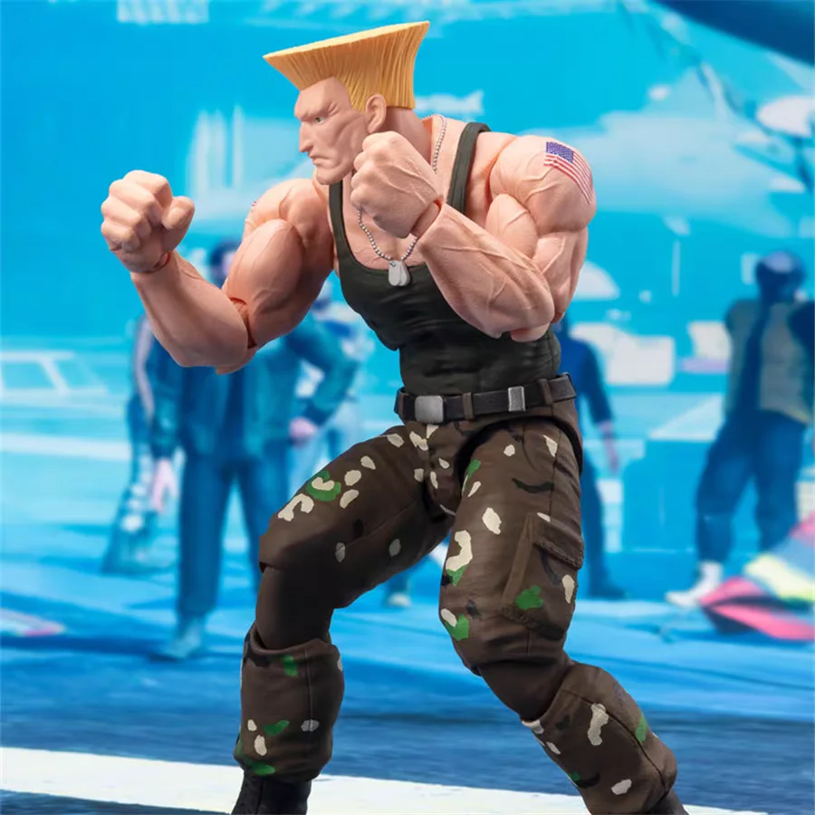 100% oryginalny Bandai Shf Sh Figuarts Street Fighter strój 2. Guile figurki Model postaci z Anime zabawki figura kolekcja pcv