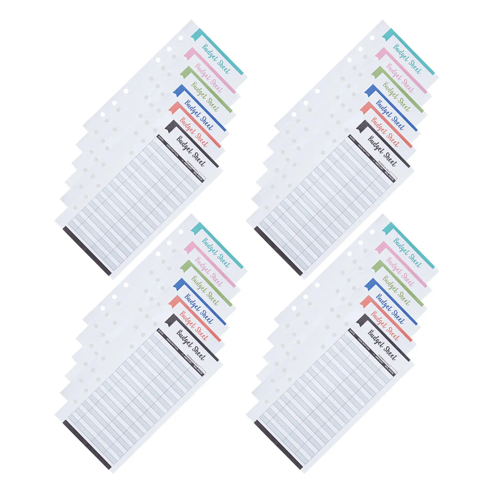 

24Pcs Budget Cards Full of Blessings Portable Financial Management Sheets for Self-Driving Travel Picnic Business Trip Budget