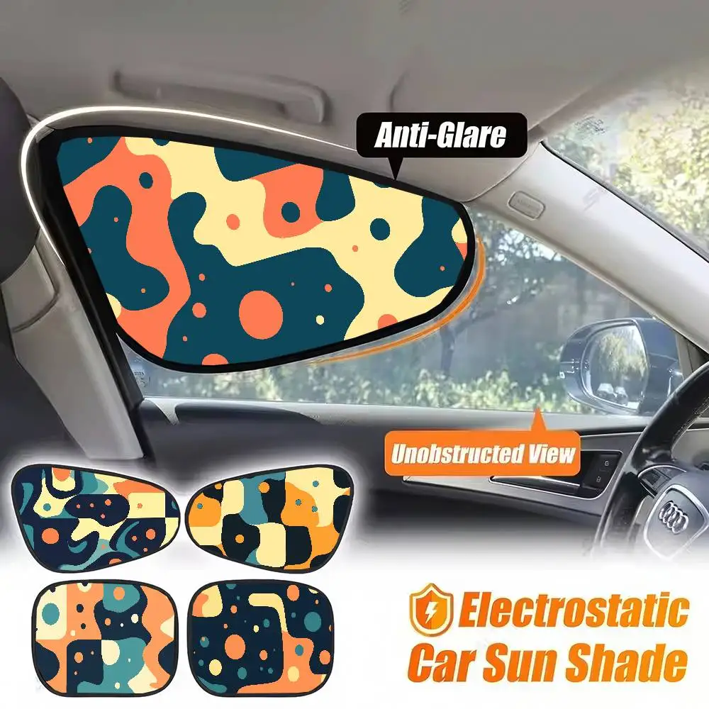 

Geometric Abstraction Car Side Window Sunshade - Self-Priming, Heat Insulation, Electrostatic Privacy Curtain