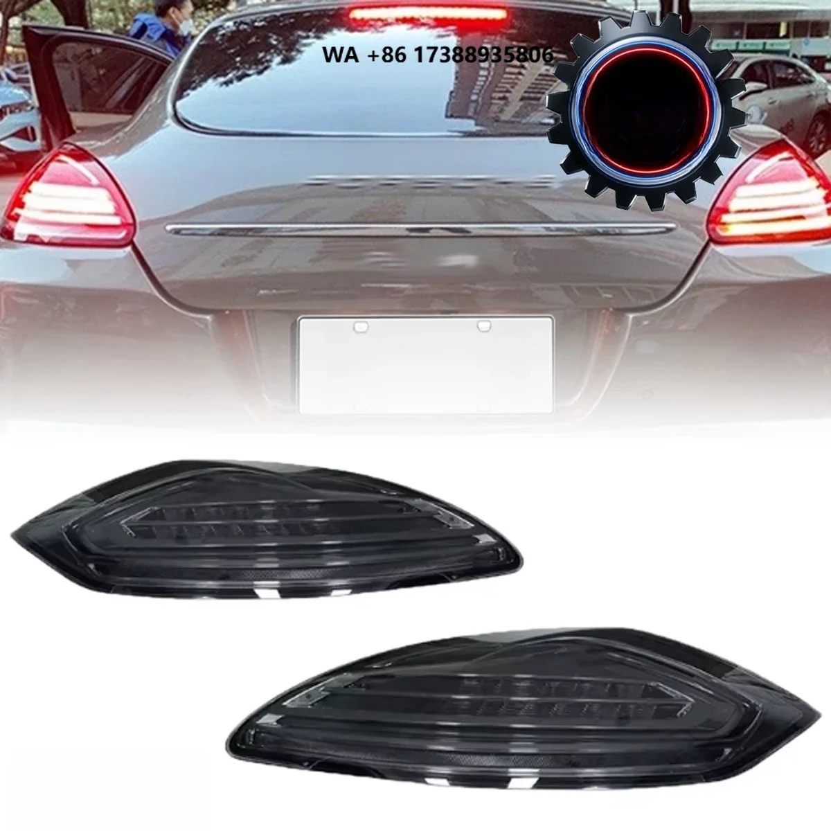 Pair Smo-ke Black Led Lamp Tail Light Assembly for 2010-2013 Por-sche Pan-amera 970