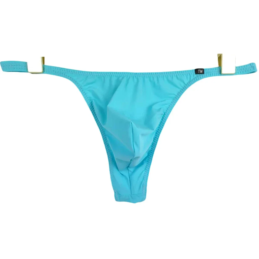 1 قطعة ملخصات الرجال مطاطا الحرير الجليد الملابس الداخلية الانتفاخ الحقيبة سراويل بلون سيور G-سلاسل T-الظهر الرجال حزام رياضي