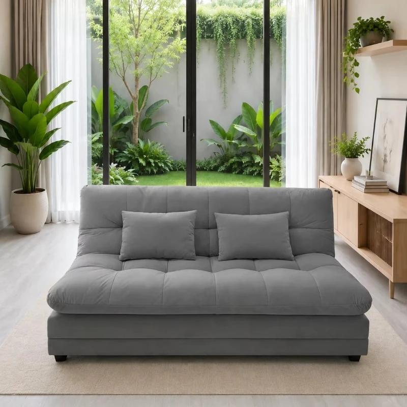 2-In-1 square sofa bed with simple design suitable for living rooms and hotels