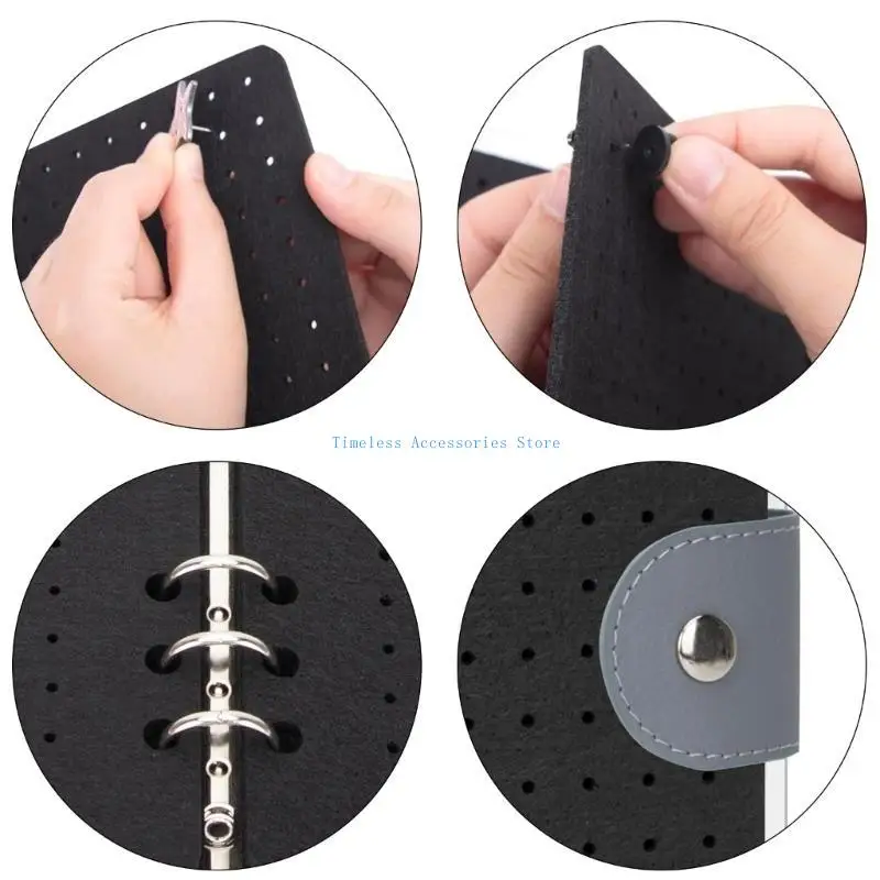 97QE Portable Sturdy Felt Pin Display Case with 6 Pages Stylish Brooch and Earring Organizers Accessory for Collectors