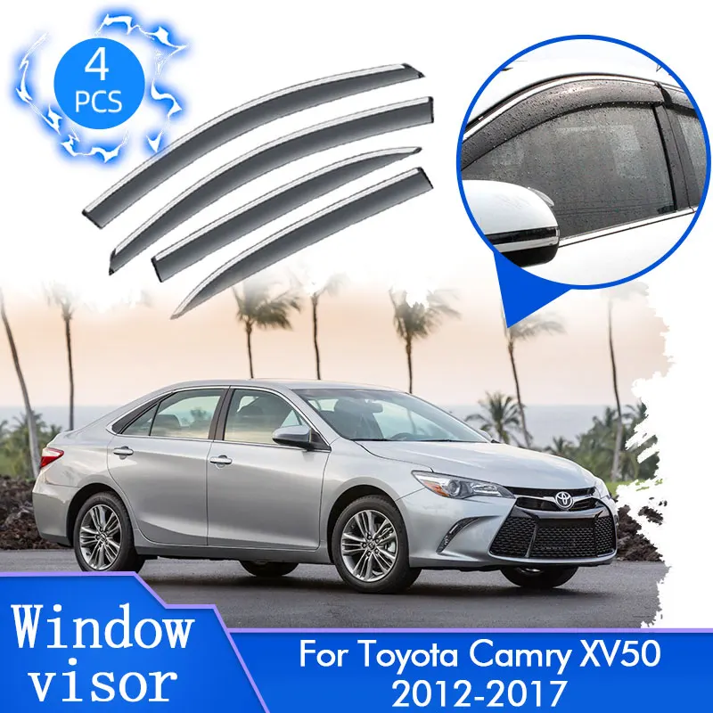 

Козырек оконный для Toyota Camry XV50 Daihatsu Altis Aurion 2012 ~ 2017, дефлекторы от солнца и дождя на вентиляционное отверстие, тент, защитная крышка, автомобильные аксессуары