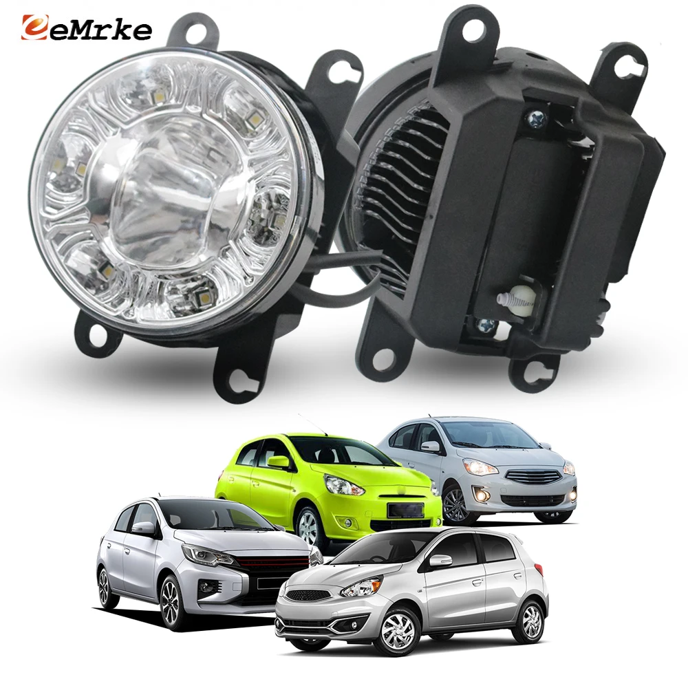 

E-mark E4 LED Fog Lights For Mitsubishi Attrage Mirage Space Star 2012 2013-2024 Attitude '15-'22 DOT. ECE 18W DRL Lamp Daylight