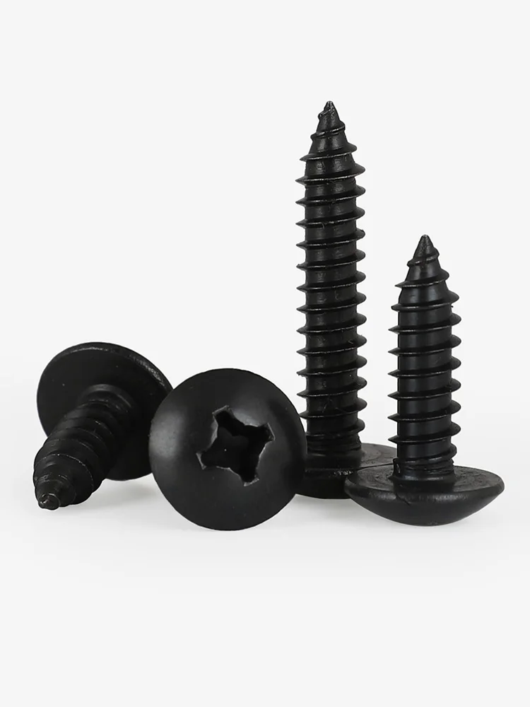 M3 M4 M5 M6 Black 304 Stainless Steel Phillips Recessed Truss Head Self-tapping Screw Cross Mushroom Head Wood Screw