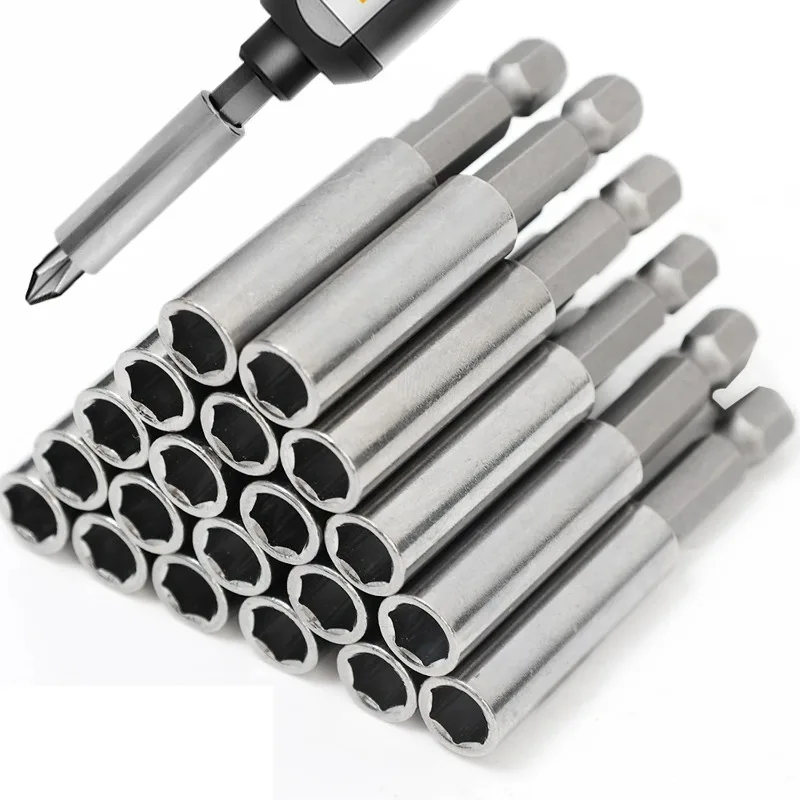 Hexagonal Handle Magnetic Screwdriver Extension Carbon Steel Quick Release Drill Bit Adapter Power Holder Tools for Screws Nuts