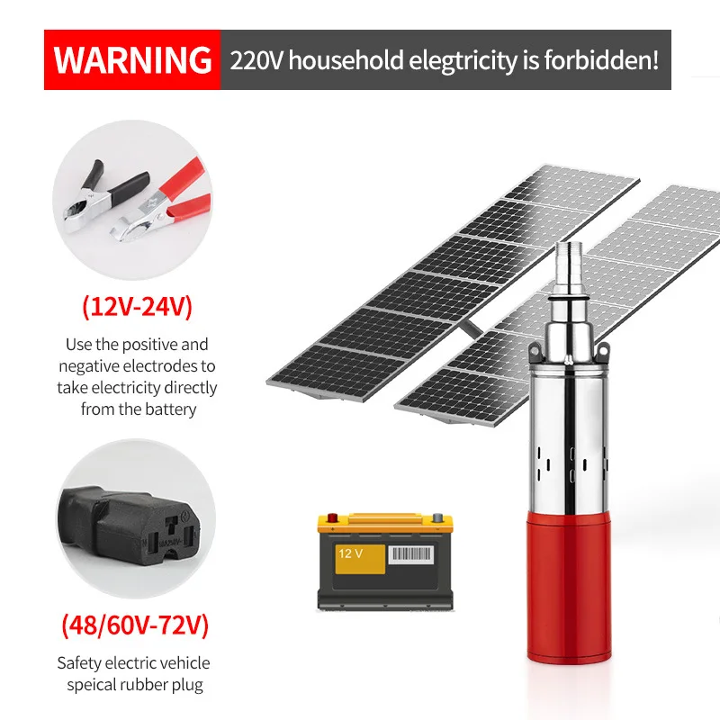 DC Deep Well Pump 12V 24V 36V 48V Marine Water Pump Solar Water Pump DC Submersible Pump High Head Submersible Pump Booster Pump view 6