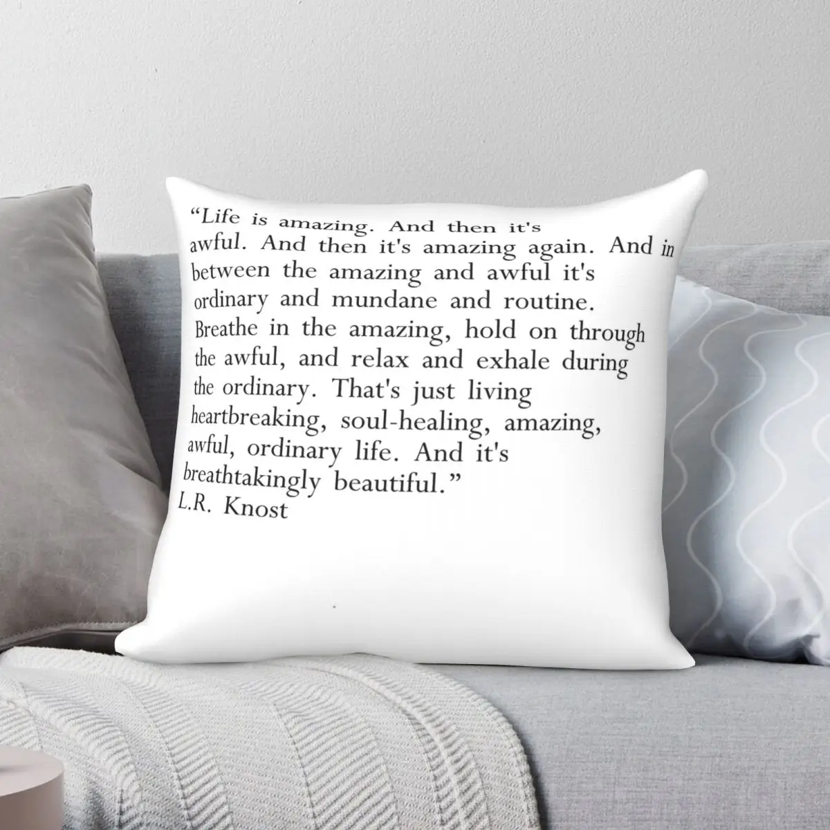 Life Is Amazing And Awful Pillowcase Polyester Linen Velvet Creative Zip Decor Sofa Cushion Cover 18