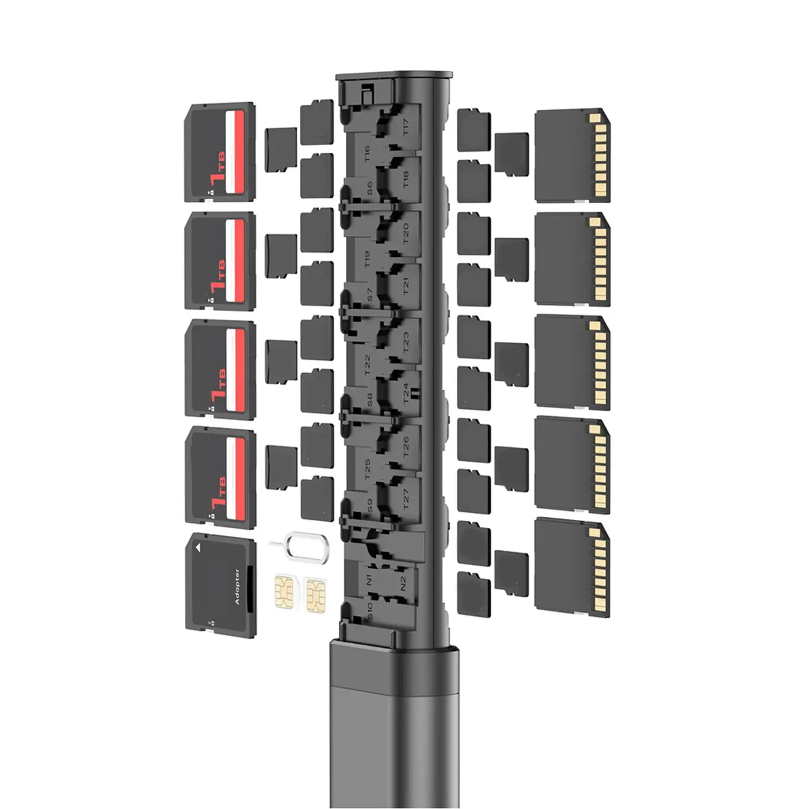 Multifunctionele opbergstick SDXC SDHC TF SIM-kaart Schokbestendige geheugenkaart Opbergdoos Case Protector Houder