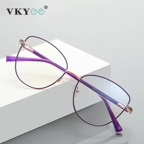 VICKY, diseño Simple, mariposa geométrica, montura grande, gafas para mujer, gafas de lectura antiluz azul, prescripción personalizable