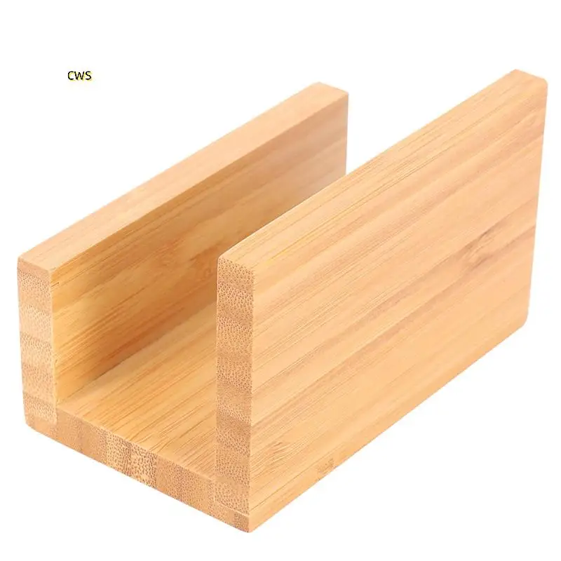 5X 竹木材デスクトップ名刺ホルダーデスク用頑丈な名刺ディスプレイスタンドオフィス用男性女性