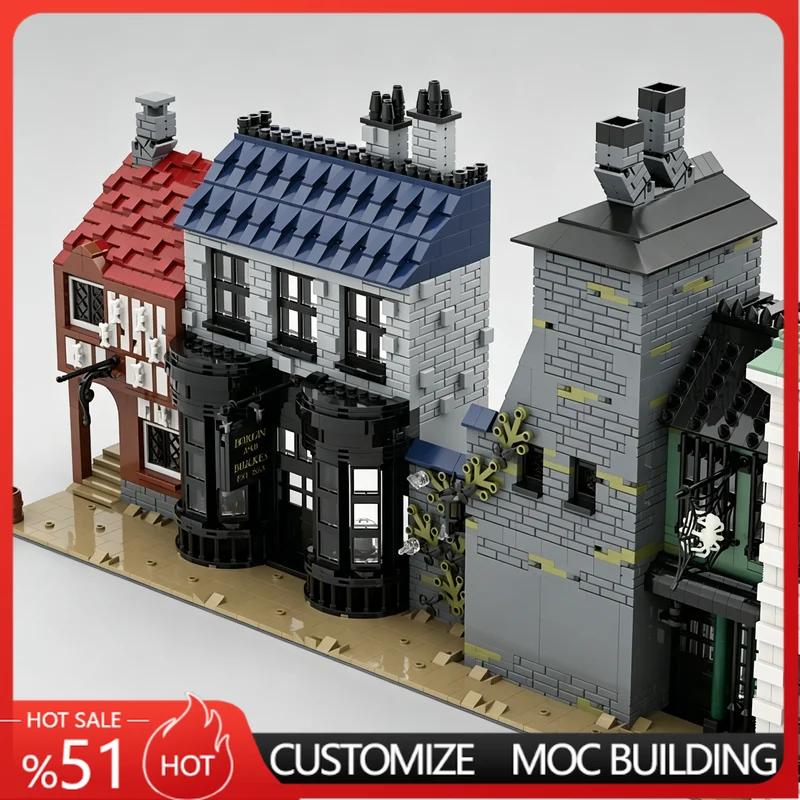 

3043 PCS Medieval Magic Street Building Scene Model Customize Creative DIY Building Blocks Educational Assembly Toy Popular Gift