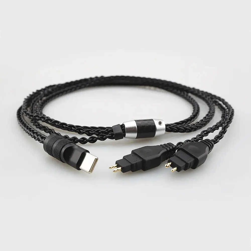 Hifi 8core banhado a prata occ fone de ouvido cabo de atualização TYPE-C usb para hd580 hd600 hd650 hd25 hd660s hd565 hd545 hd535 fone de ouvido