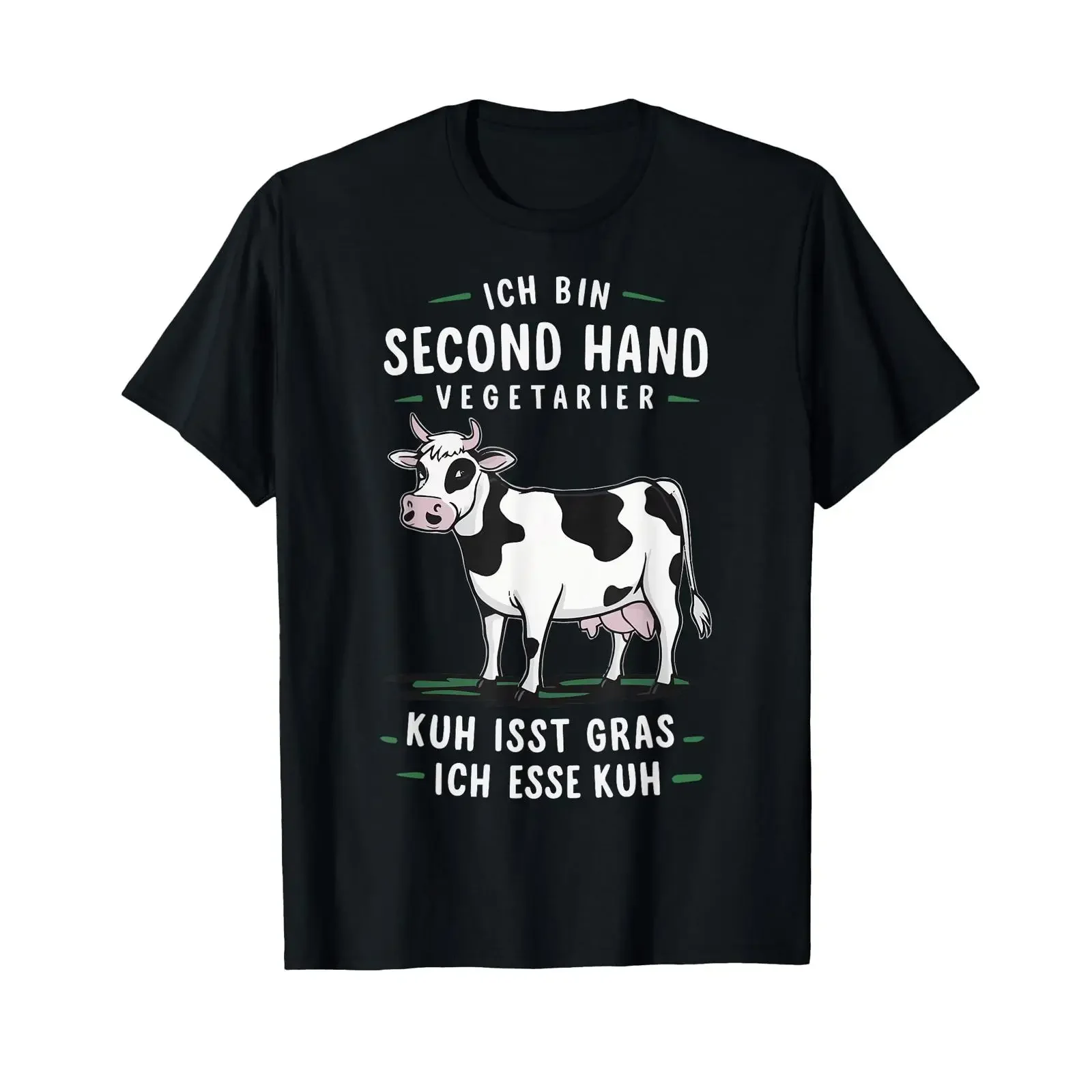 Vegetarian I am Second Hand Vegan Funny T Shirt vintage Washed fashion Versatile Casual Slightly Breathable homme Unisex