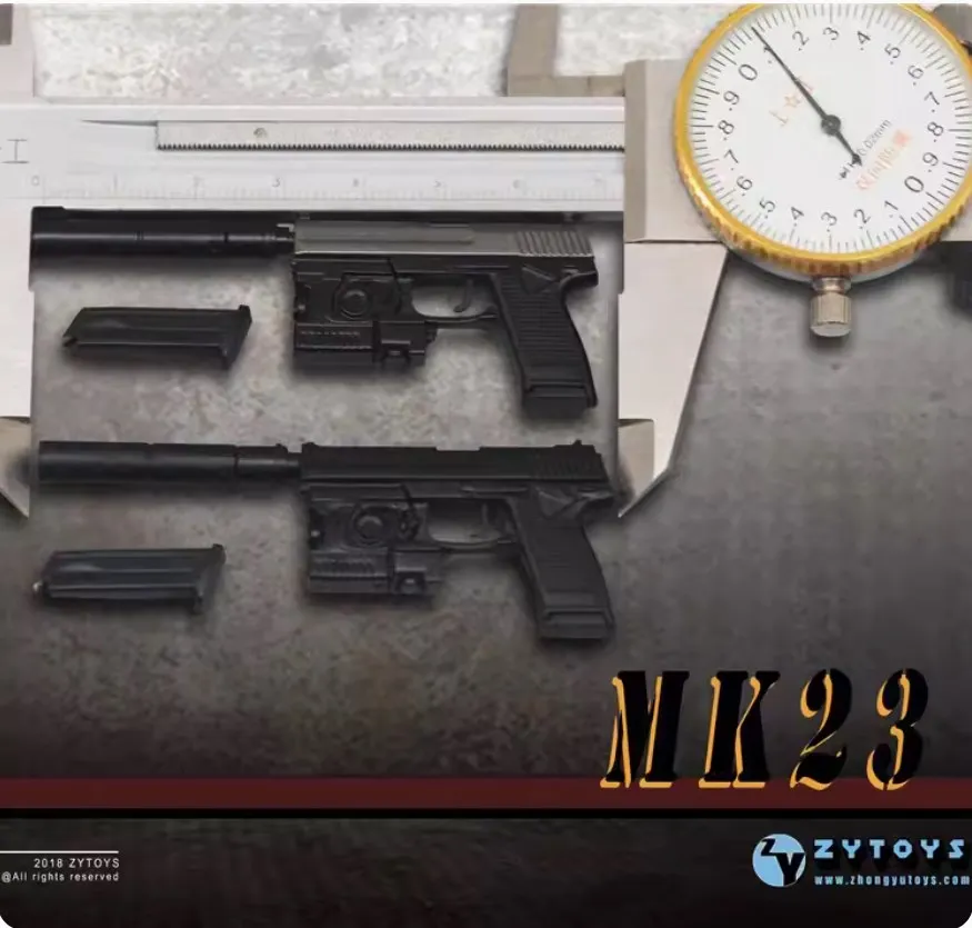 

ZYTOYS ZY2009D 1/6 Scale Soldier Accessories MK23 Pistol Plastics Model Toy Fit 12" Action Figure Body In Stock