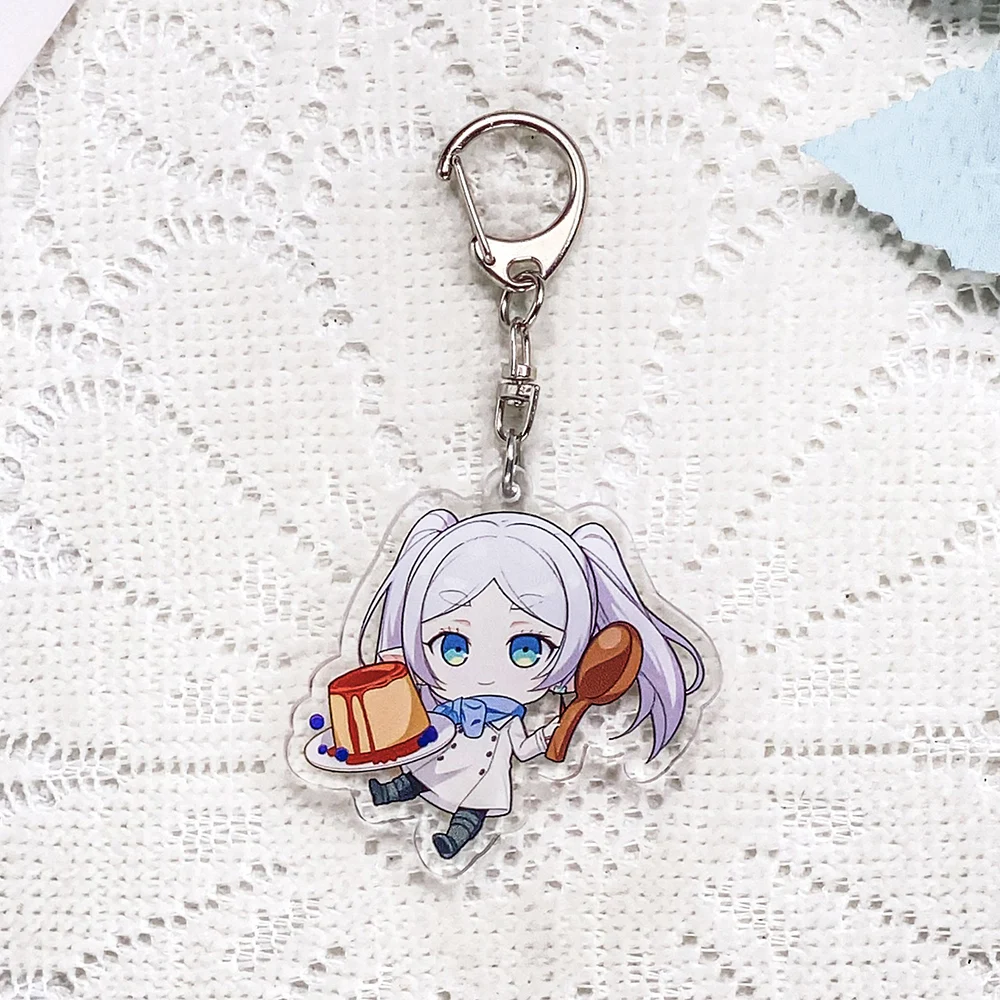 7Pcs Anime Frieren: Beyond Journey's End Keychain Acrylic Keyrings Bag Charms Backpack Pendant Prop Decoration Friends Gifts image 2