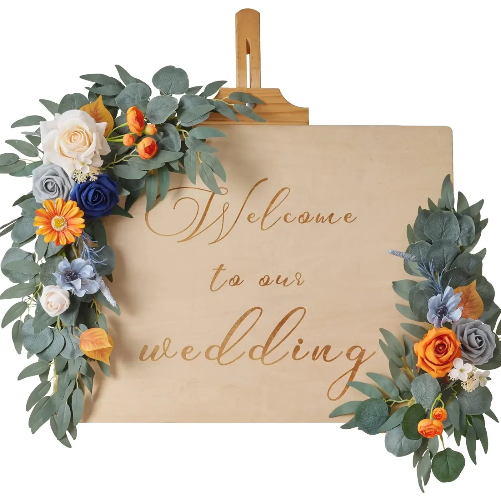 TINGE TIME Artificial Floral Swag Flower Swag (Pack of 2), Wedding Sign Flower with Scented Card, Decorative Swag for Reception