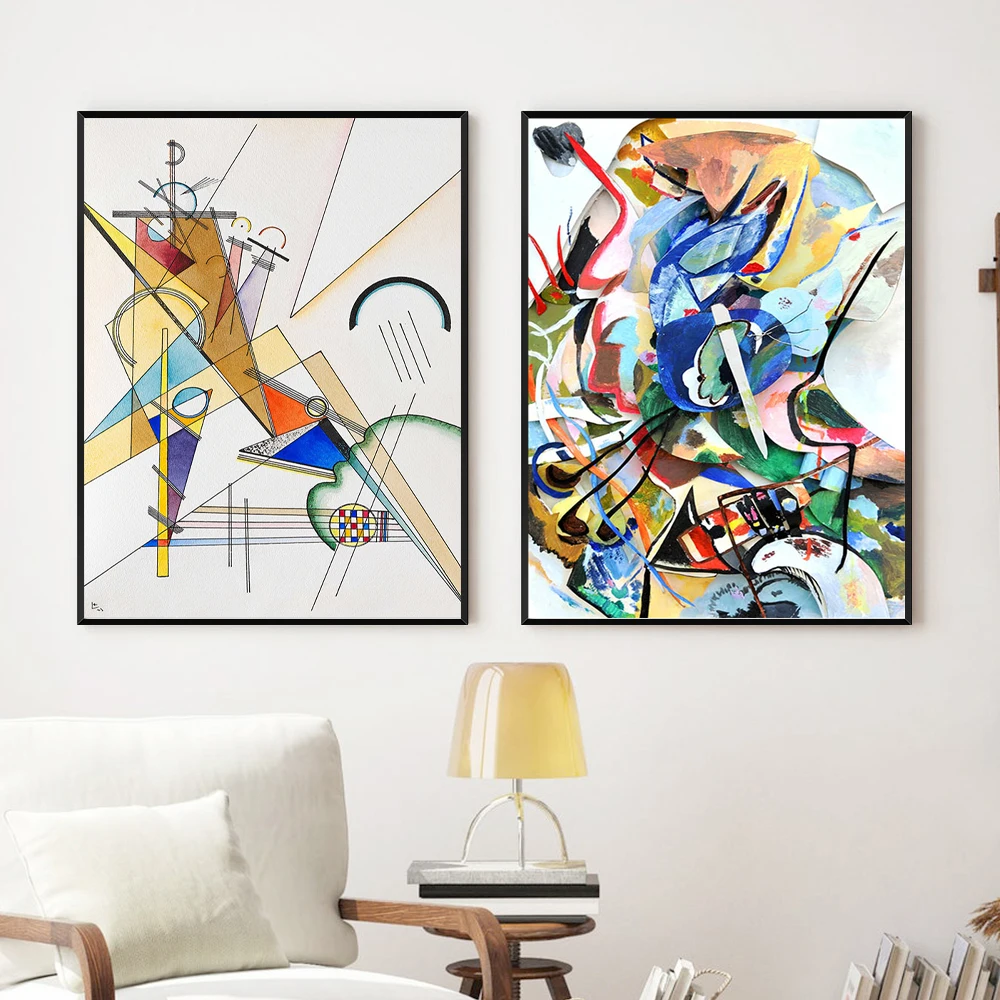 Póster artístico de pared abstracto con gráficos geométricos de Wassily Kandinsky, cuadro impreso para decoración del hogar