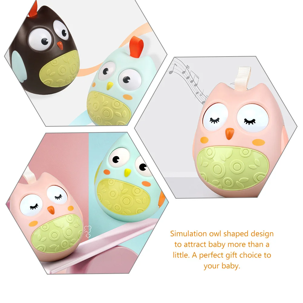 2 pçs forma de coruja tumbler infantil chocalho sino melodioso brinquedo educativo do bebê aprendizagem precoce desenvolvimento presente